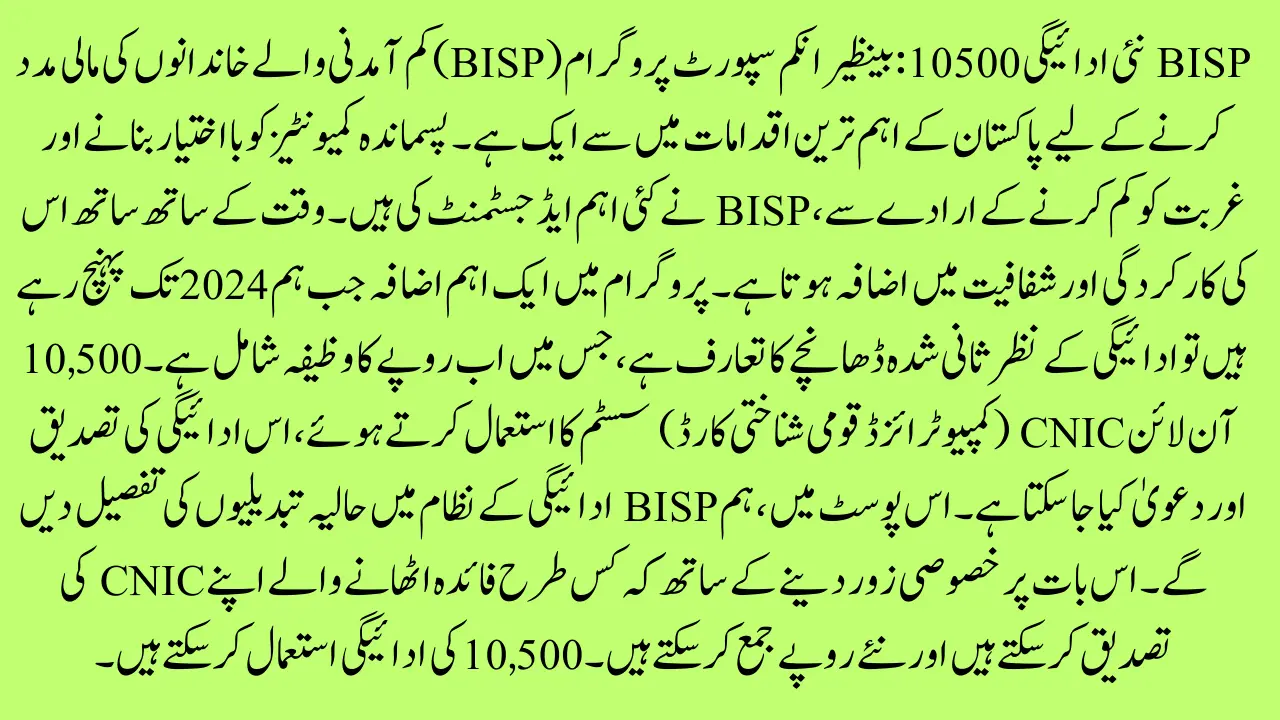 BISP New Payment